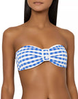 MARGOT JACQUARD COTTAGE BANDEAU TOP