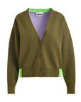 Tricolour Cardigan by Essentiel Antwerp, front view