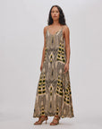 Annebeth Ikat V-Neck Dress by Rabens Saloner, detail