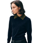 CASHMERE LAYERED COLLAR SWEATER