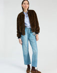 LEOPARD FUR BOMBER JACKET