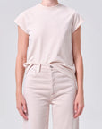 Long Line Bryce Cap Sleeve Tee by AGOLDE, close-up view