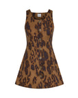 Alyse Dress by MISA in cocoa leopard, front view