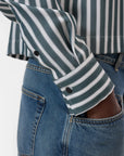 Cropped Classic Shirt by CLOSED in royal green, side view