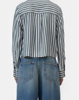 Cropped Classic Shirt by CLOSED in royal green, detail view