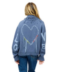 FRINGE SHAWL COLLAR LOVE CARDIGAN