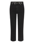 Le Sleek Straight Studded Jean by Frame, front view