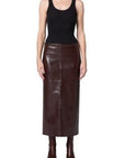 Hikson Leather Skirt by AGOLDE, back view