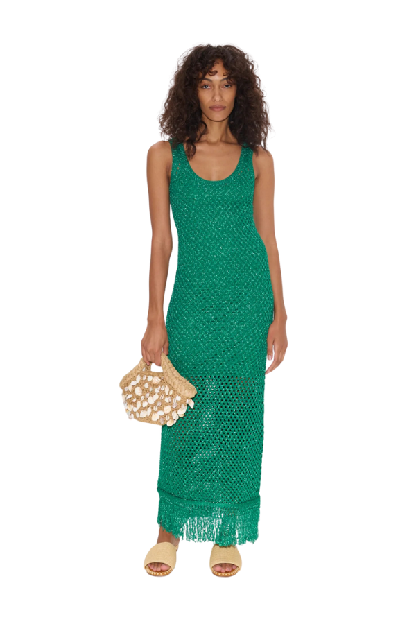 Roca Crochet Dress in Gummy Green