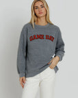 Red Game Day Oversized Crew Sweatshirt by Sunny Somewhere, front view