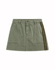 Hendrix Mini Skirt by Le Superbe in army green, front view