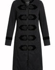 Military Car Coat by Le Superbe in washed black, front view