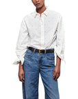The Oversized Pearl Shirt by Frame, front view