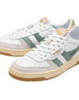 Hawk Sneakers by Gola in white and green mist, back view
