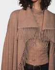 WOOL FRINGE COAT