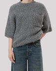 CREW SHORT SLEEVE SWEATER