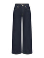 The Swing Wide-Leg Jean by FRAME in rinse, front view