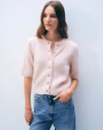 CASHMERE SHORT SLEEVE CARDIGAN