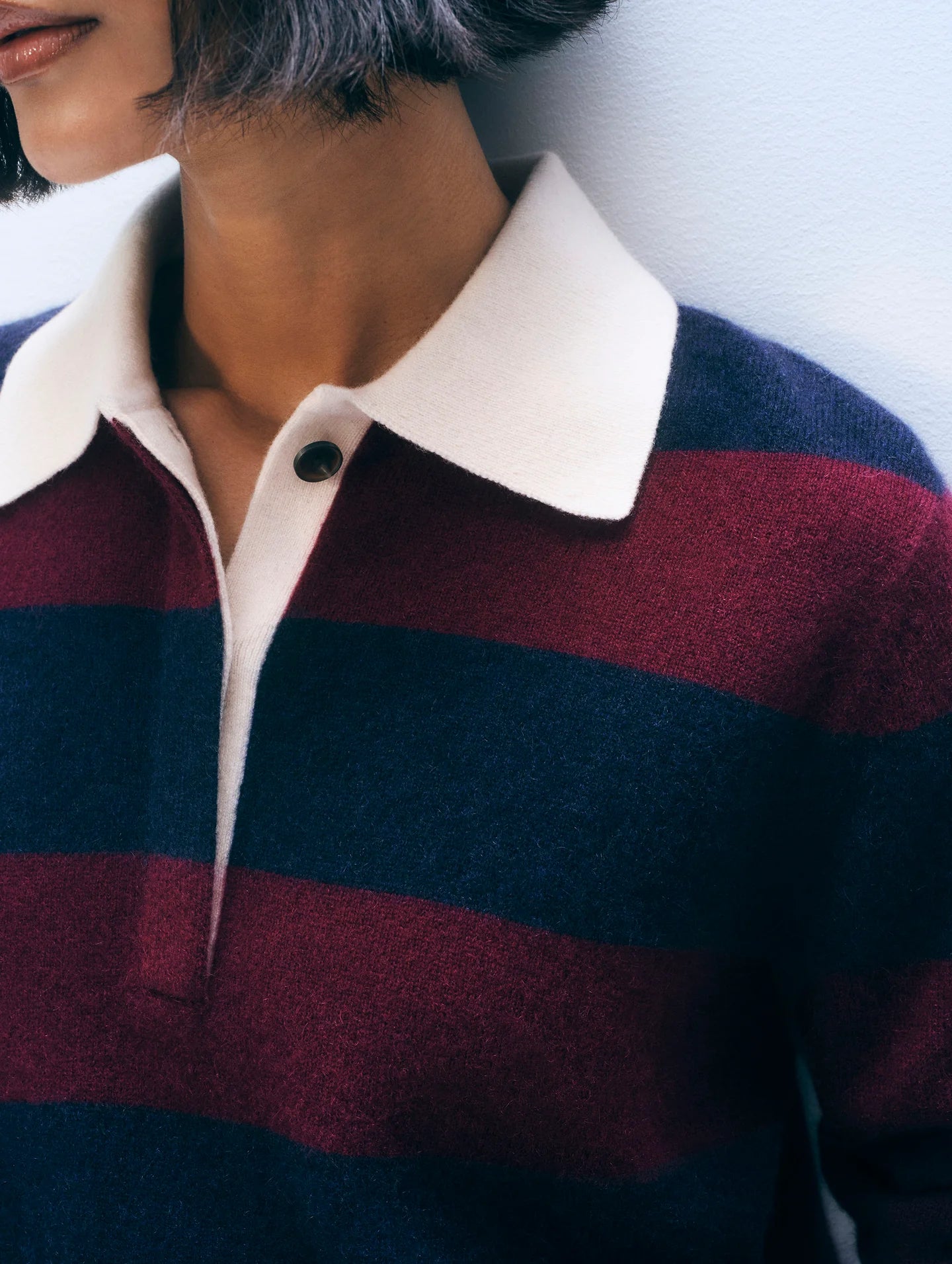 CASHMERE RUGBY STRIPE POLO