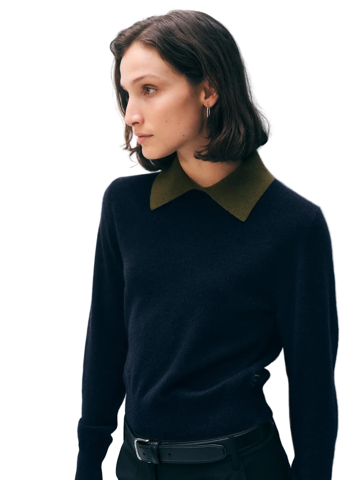 CASHMERE LAYERED COLLAR SWEATER