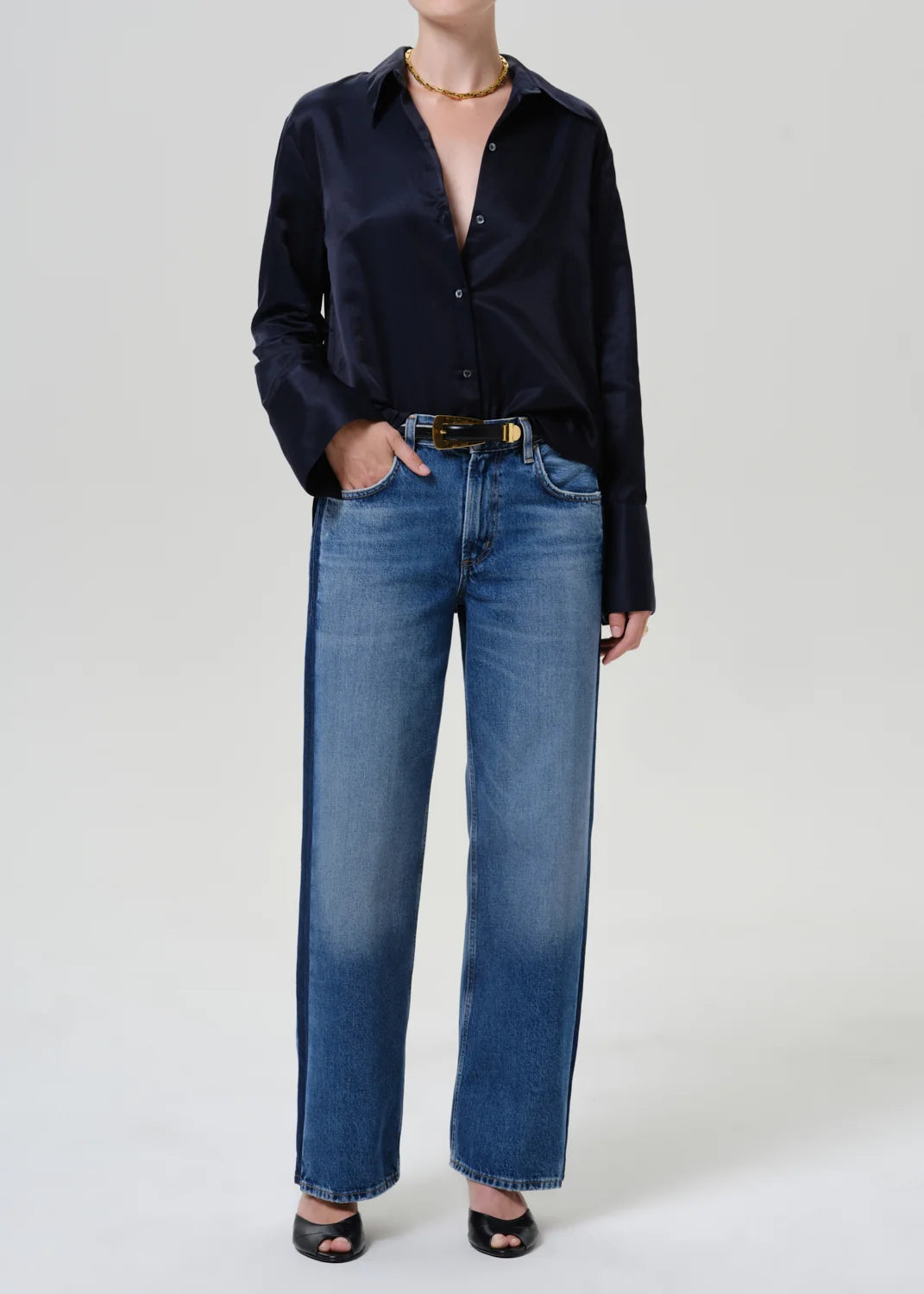 LINDZ EASY STRAIGHT WITH TUXEDO STRIPE