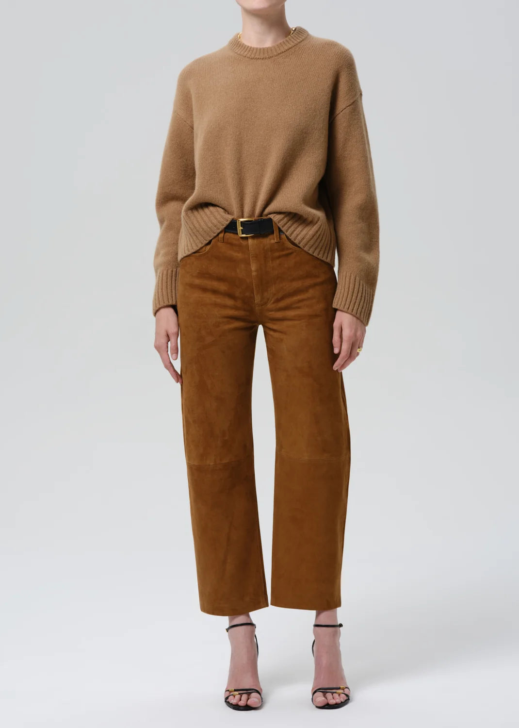 Miro Relaxed Suede Pant by Citizens of Humanity, front view
