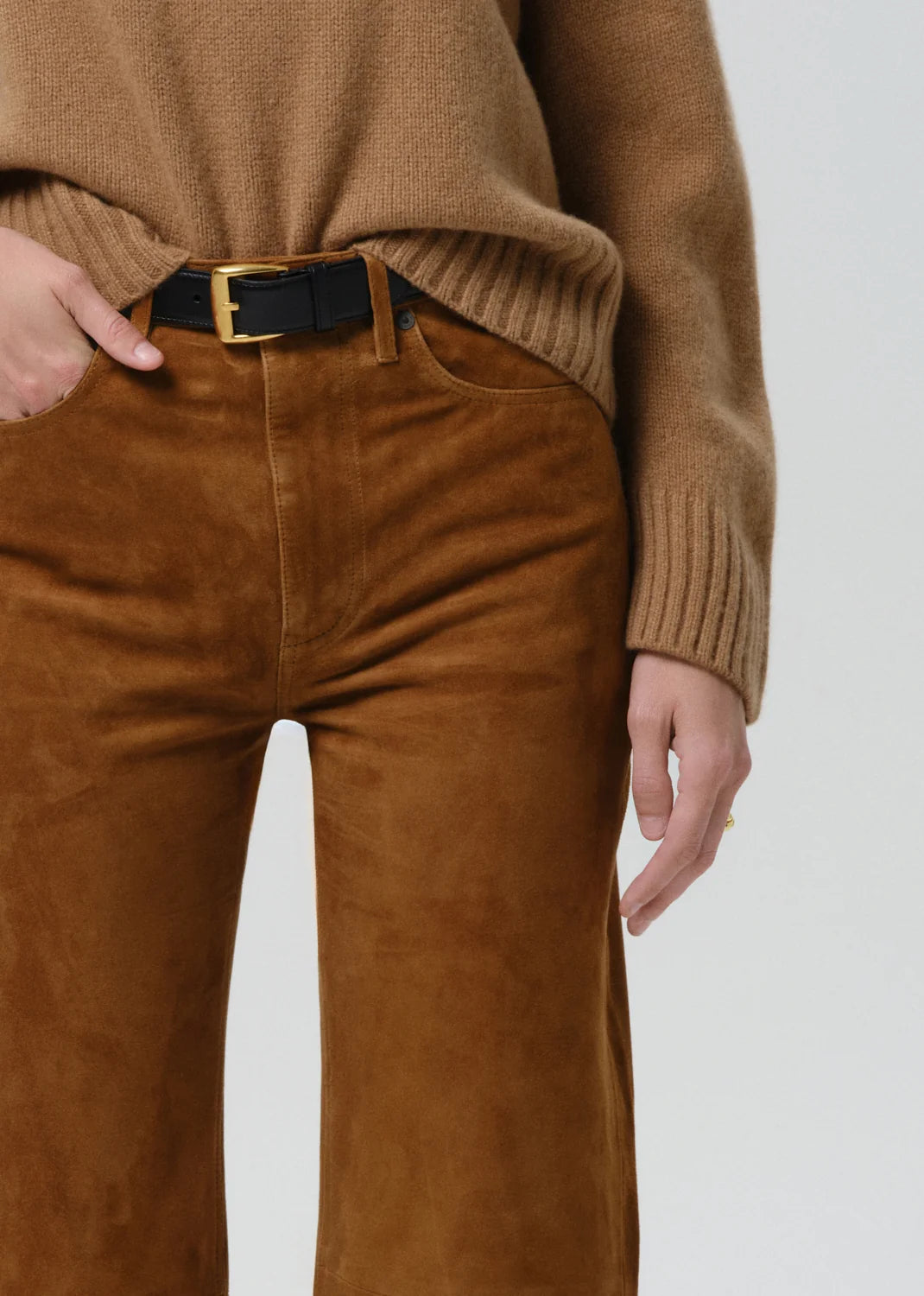 Miro Relaxed Suede Pant by Citizens of Humanity, detail view