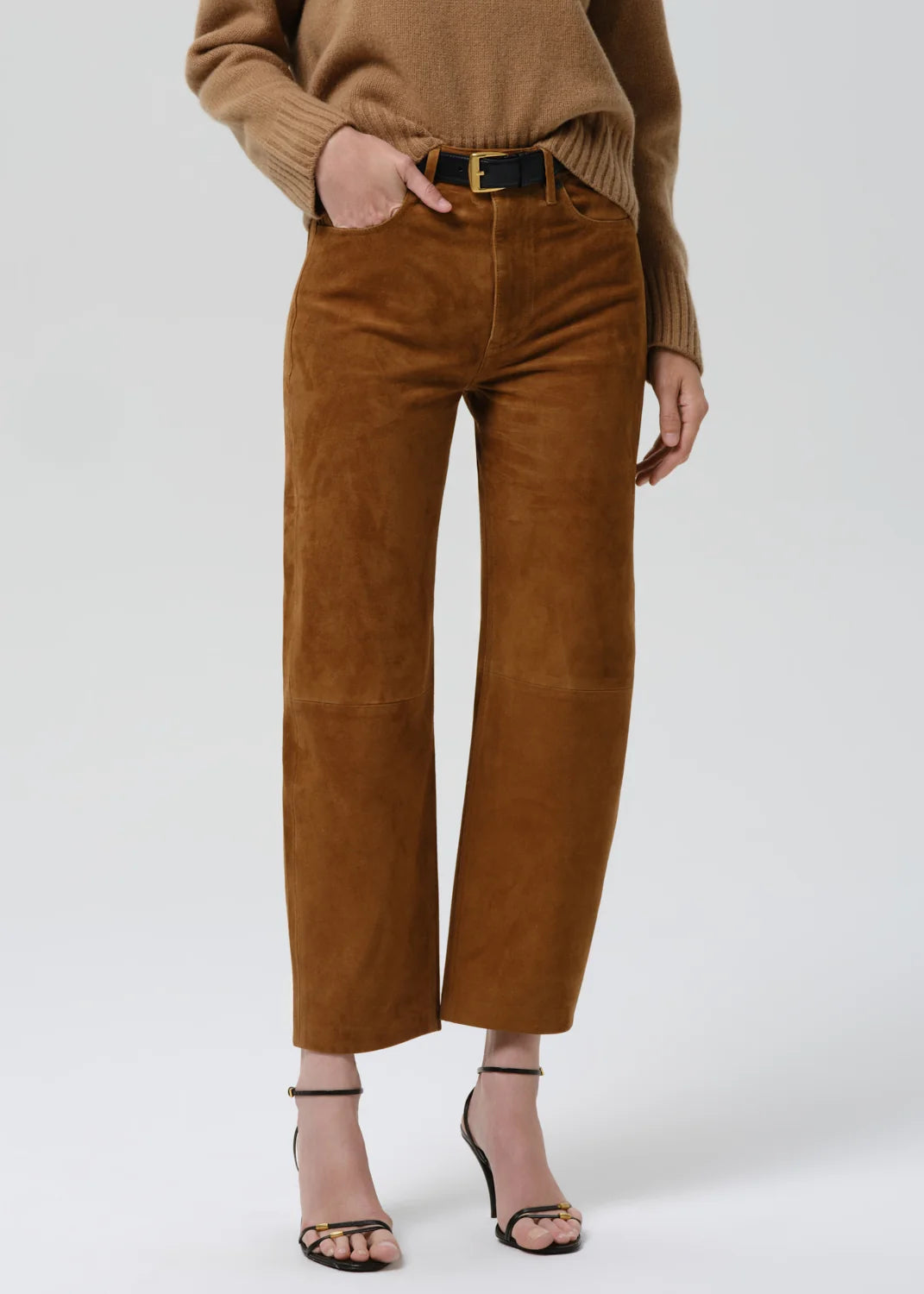 Miro Relaxed Suede Pant by Citizens of Humanity, side view