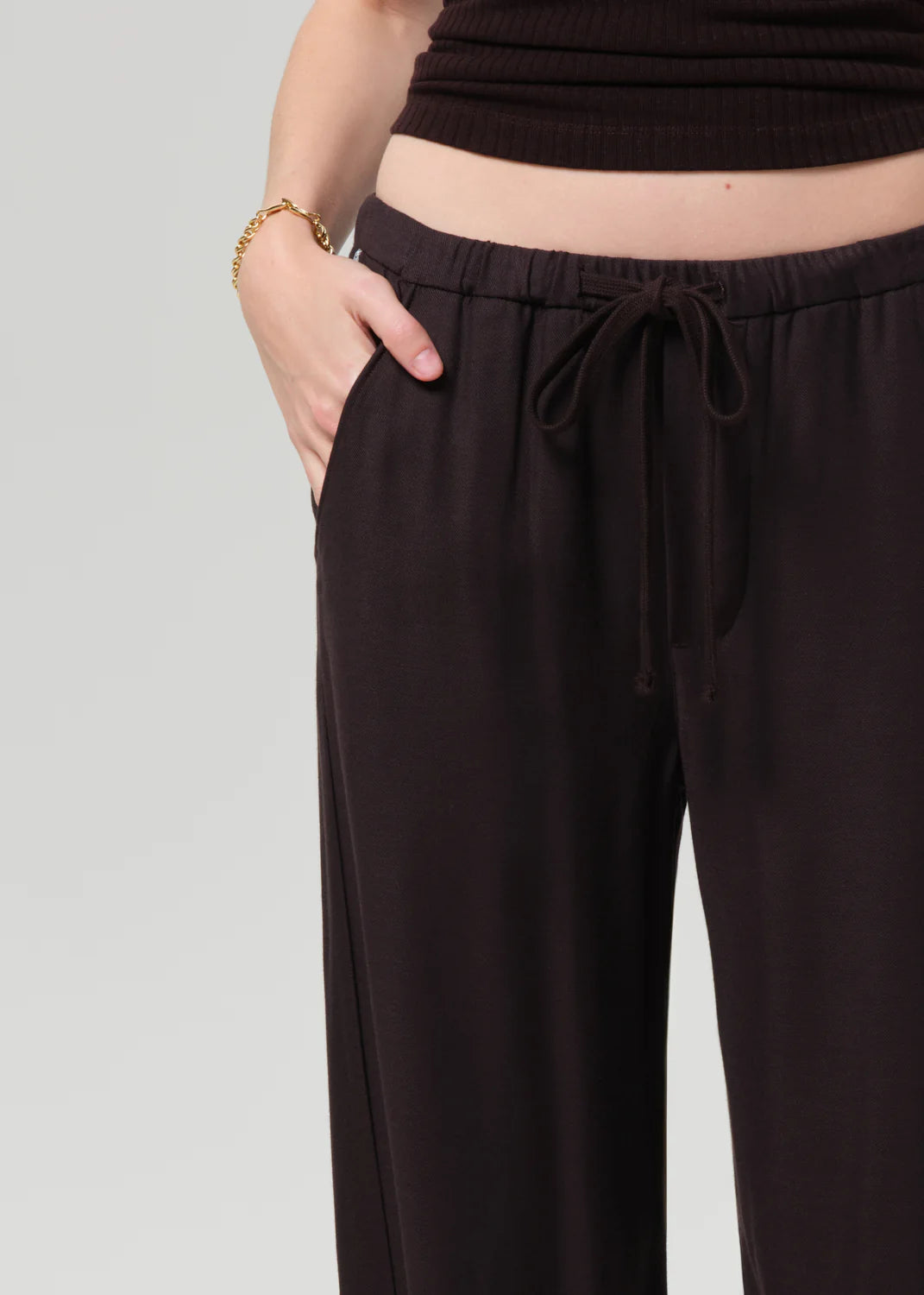 Bubble Pull-On Pant by Citizens of Humanity in brown, detail view