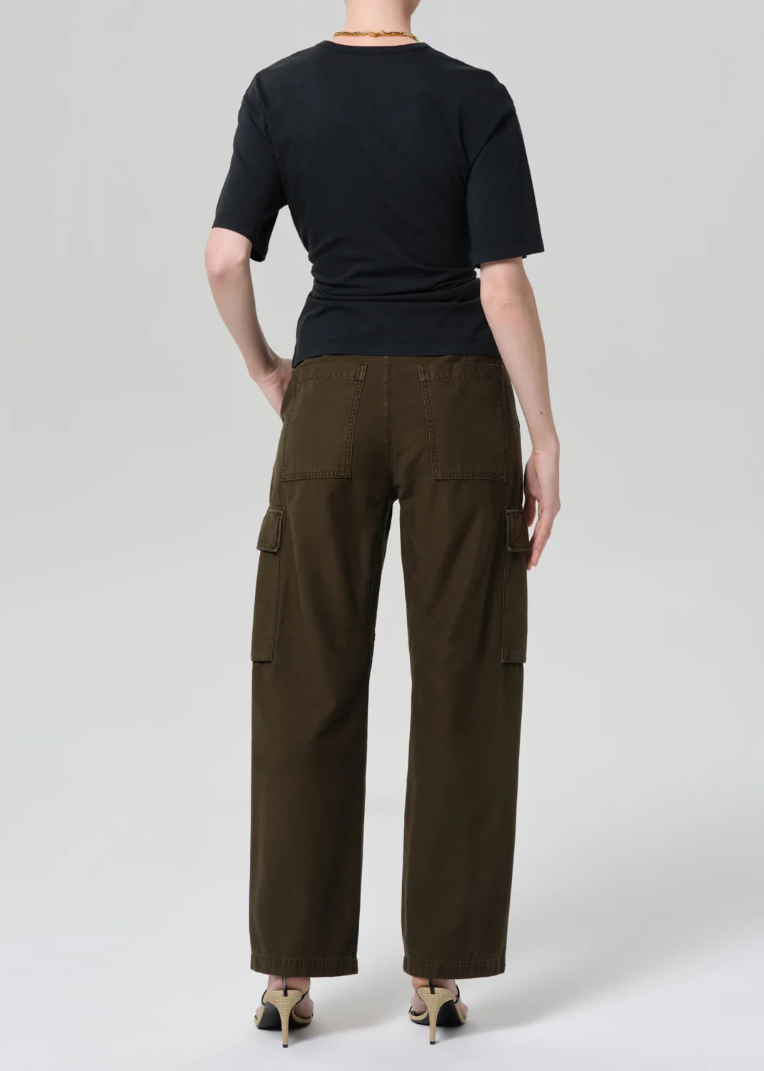 Esme Cargo Trouser by Citizens of Humanity in moss, styled view