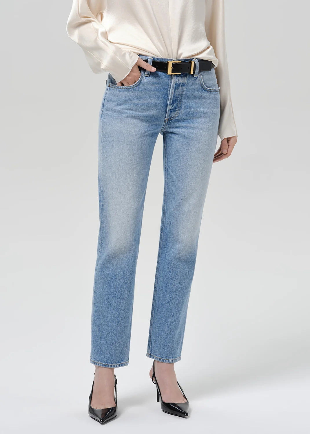 Savannah Cigarette Jean by Citizens of Humanity in sunlit, back view