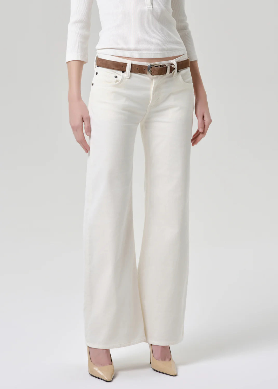 Nora Corduroy Trouser by Citizens of Humanity in pashmina, side view