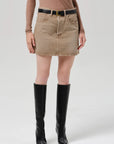 Ramona Mini Skirt by Citizens of Humanity in tan, back view