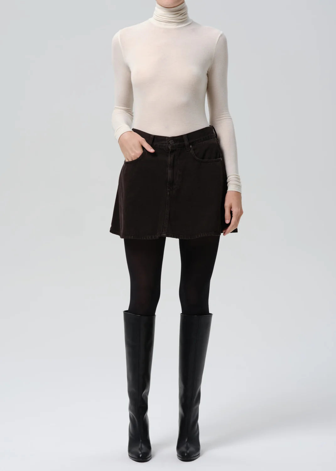 Trapeze Skirt by Citizens of Humanity in carob, side view