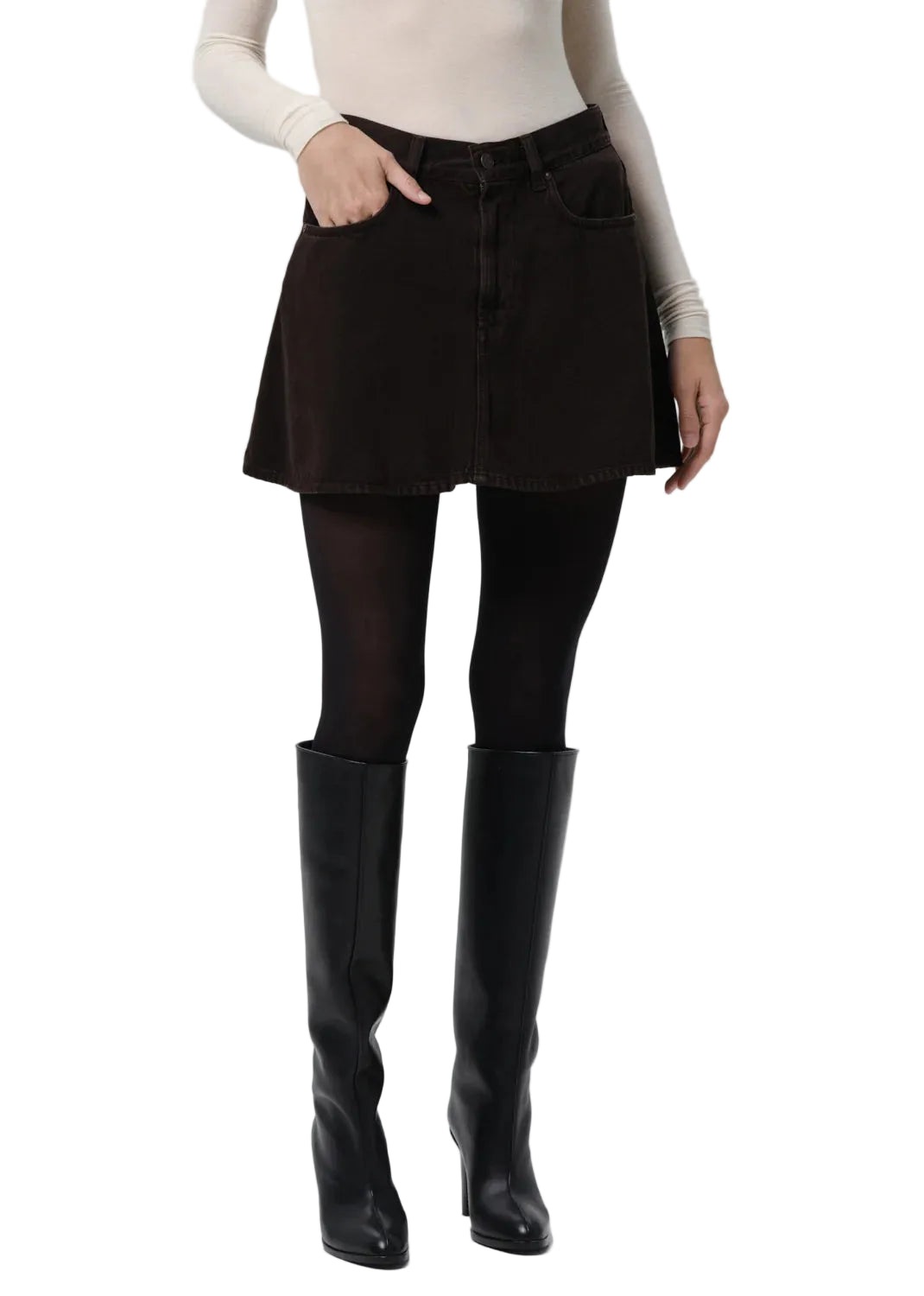 Trapeze Skirt by Citizens of Humanity in carob, front view