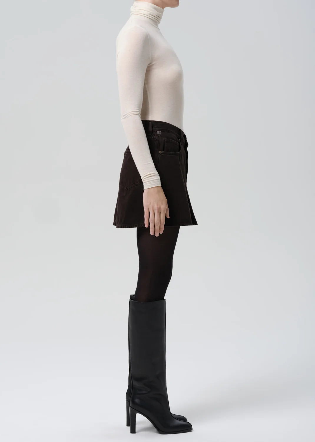 Trapeze Skirt by Citizens of Humanity in carob, detail view