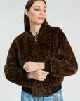 LEOPARD FUR BOMBER JACKET