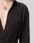 Camillia Shirt Dress by Citizens of Humanity in brown, side view