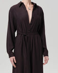 Camillia Shirt Dress by Citizens of Humanity in brown, back view