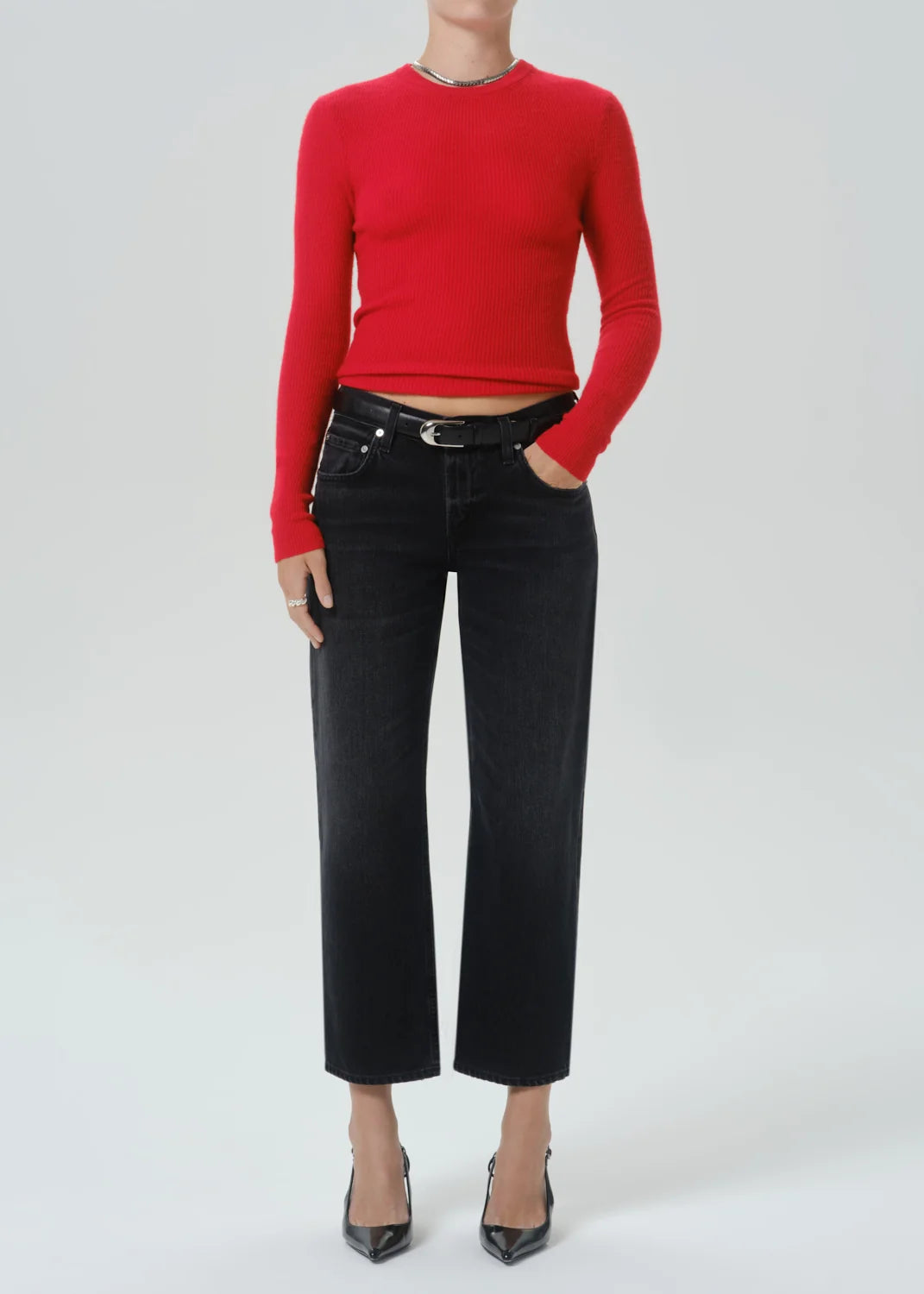 Alessia Crewneck Sweater by Citizens of Humanity in Amaranth, front view