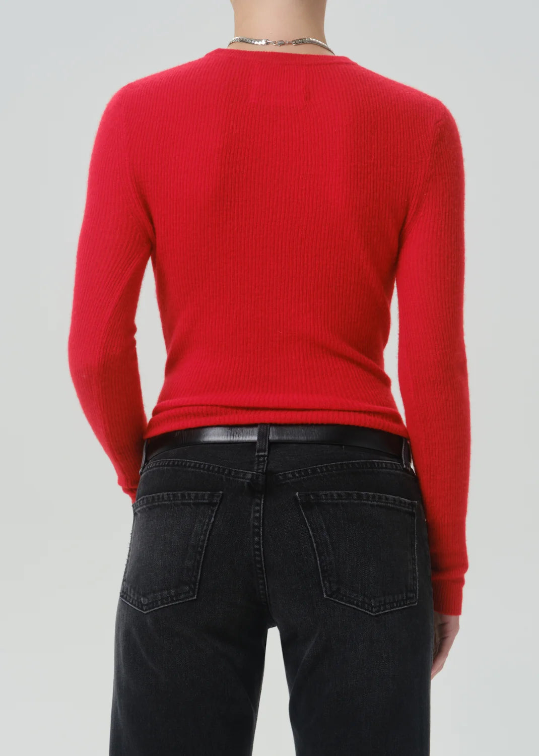 Alessia Crewneck Sweater by Citizens of Humanity in Amaranth, detail view