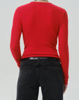 Alessia Crewneck Sweater by Citizens of Humanity in Amaranth, detail view