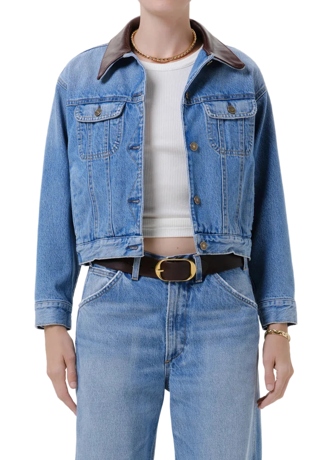 Skylar Denim Jacket by Citizens of Humanity in sunlit, front view