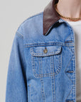 Skylar Denim Jacket by Citizens of Humanity in sunlit, back view