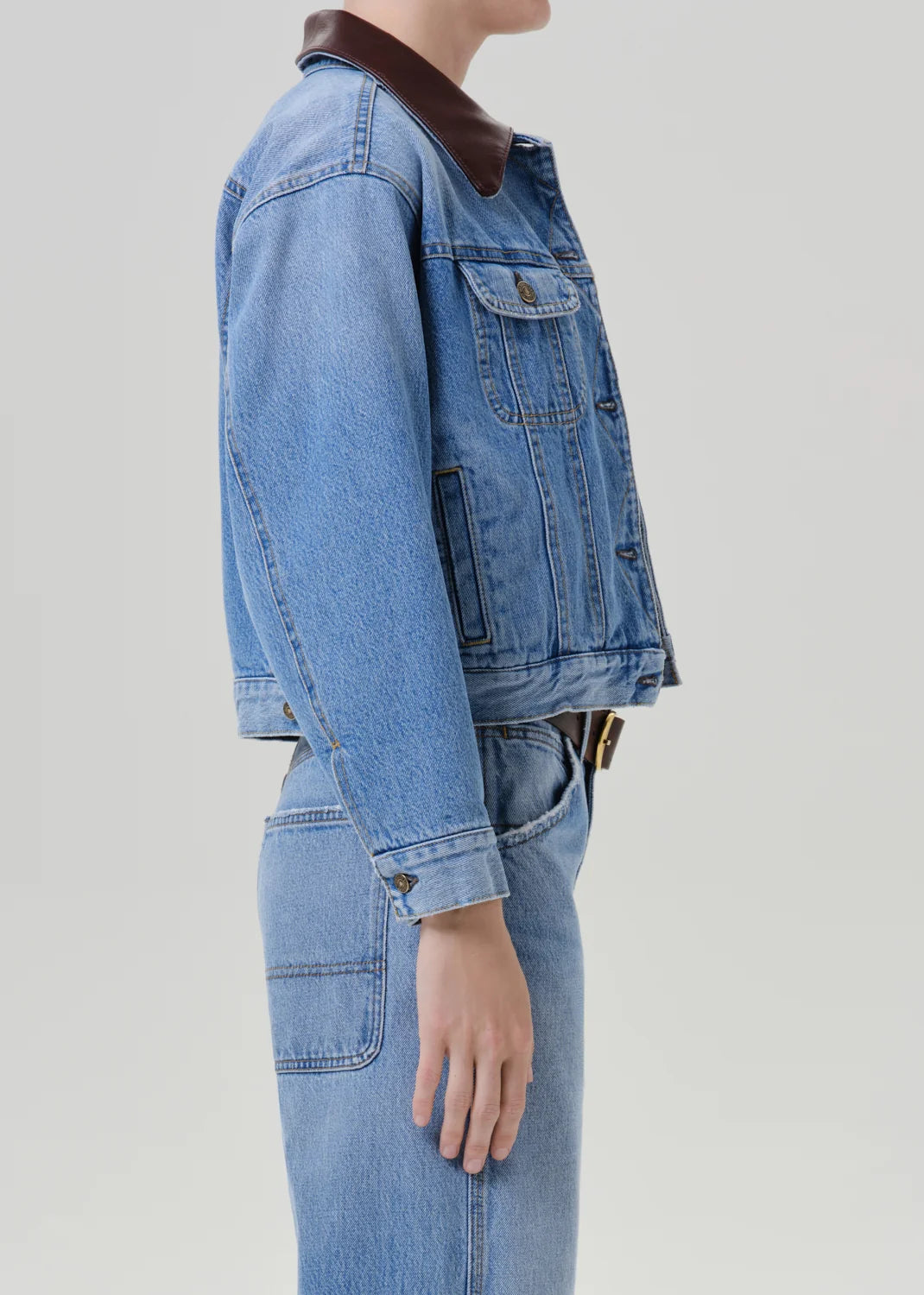 Skylar Denim Jacket by Citizens of Humanity in sunlit, side view