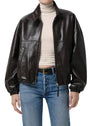 Barracuta Leather Bubble Jacket by Citizens of Humanity in chocolate, front view