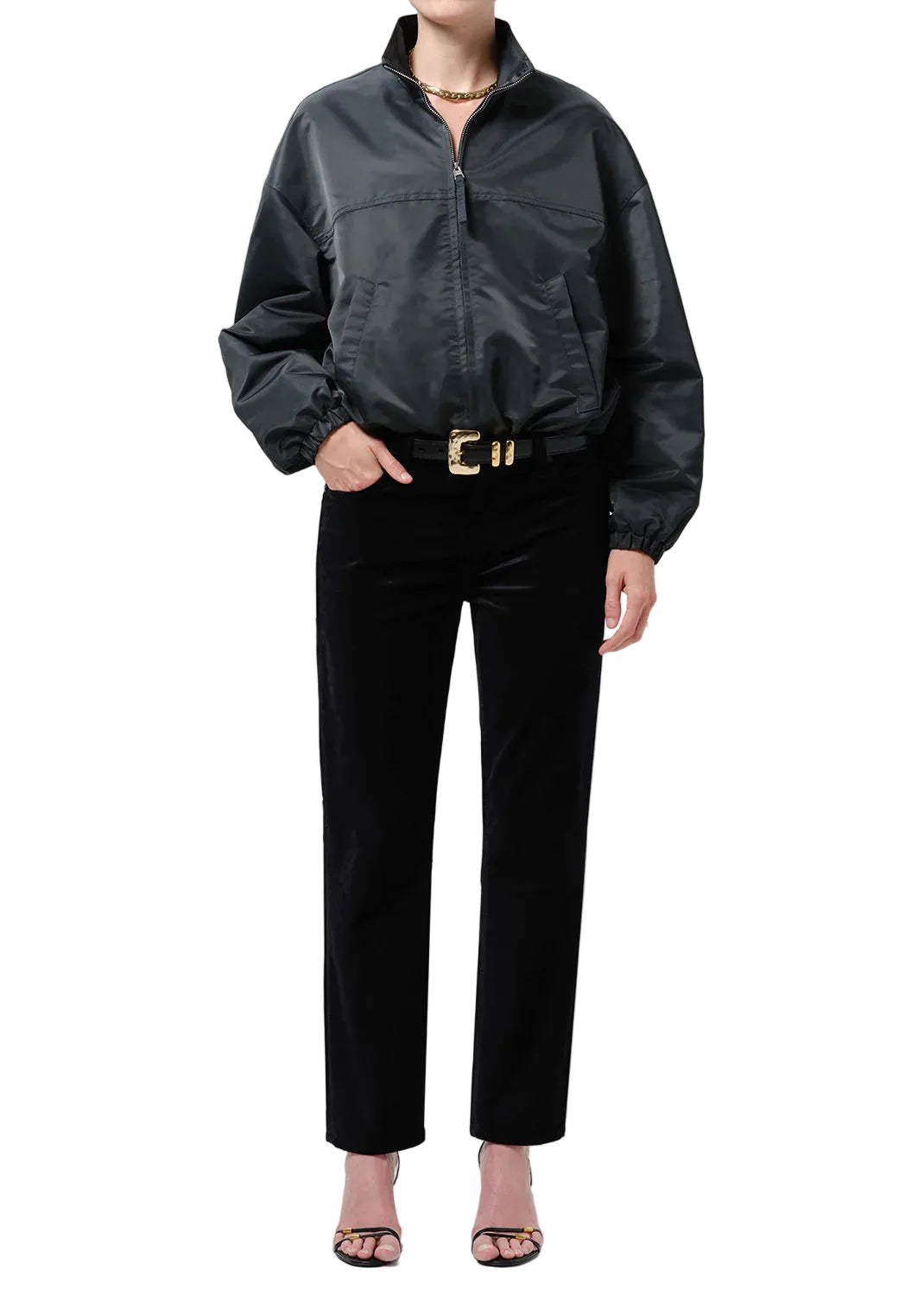 Barracuta Nylon Bubble Jacket by Citizens of Humanity in juniper, front view