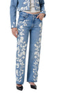 LINDZ EASY STRAIGHT W/ FLORAL EMBROIDERY