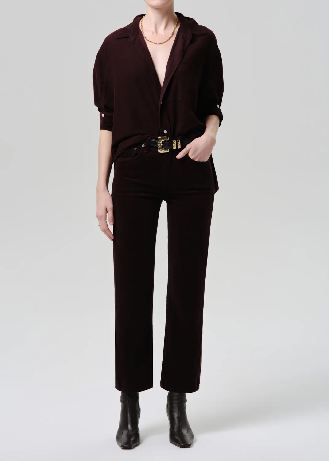 Kayla Corduroy Shirt by Citizens of Humanity, close-up detail