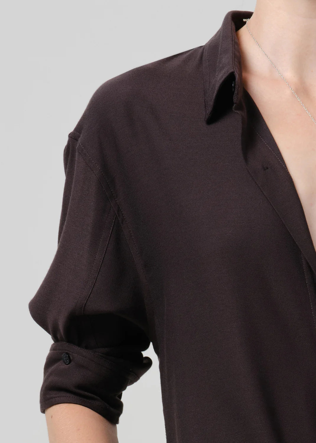 Kayla Twill Shirt by Citizens of Humanity in brown, side view